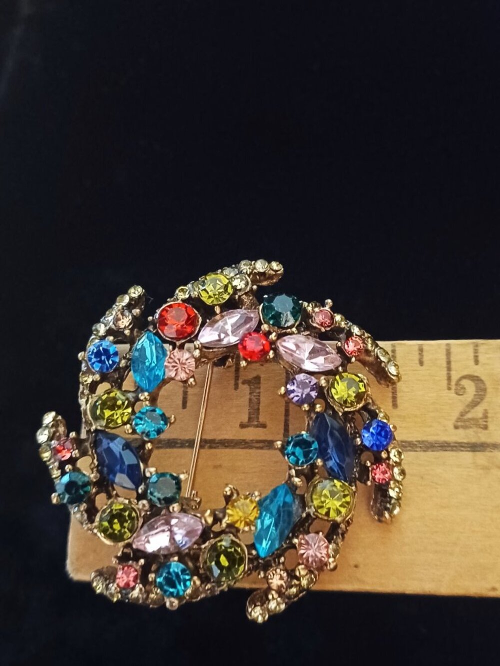 Colorful Rhinestone Brooch - Picture 4 of 4